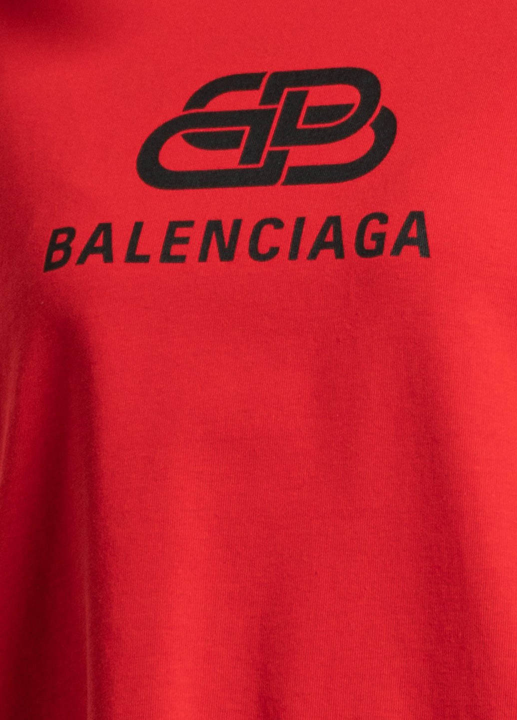 Красная серая футболка с логотипом Balenciaga