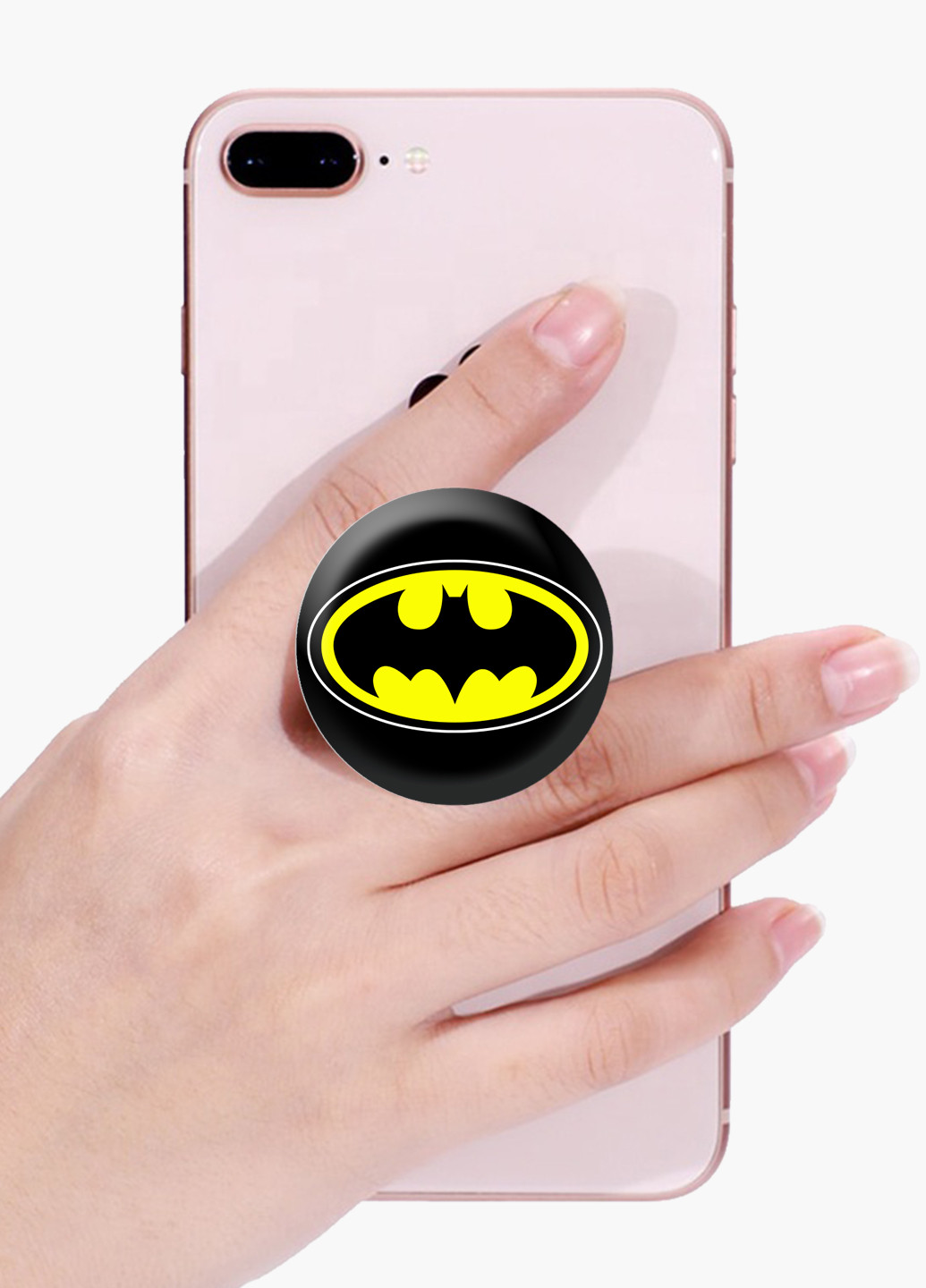 Попсокет (Popsockets) тримач для смартфону Бетмен Бетмен ДС (Batman DC) (8754-1444) Чорний MobiPrint (216748289)