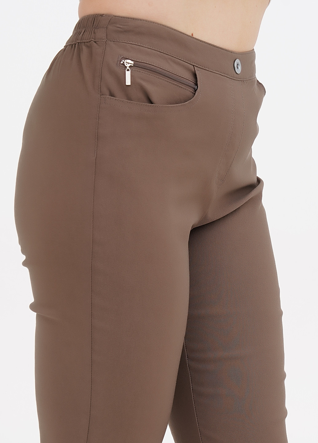 Темно-бежевые кэжуал демисезонные зауженные, укороченные брюки Long Island