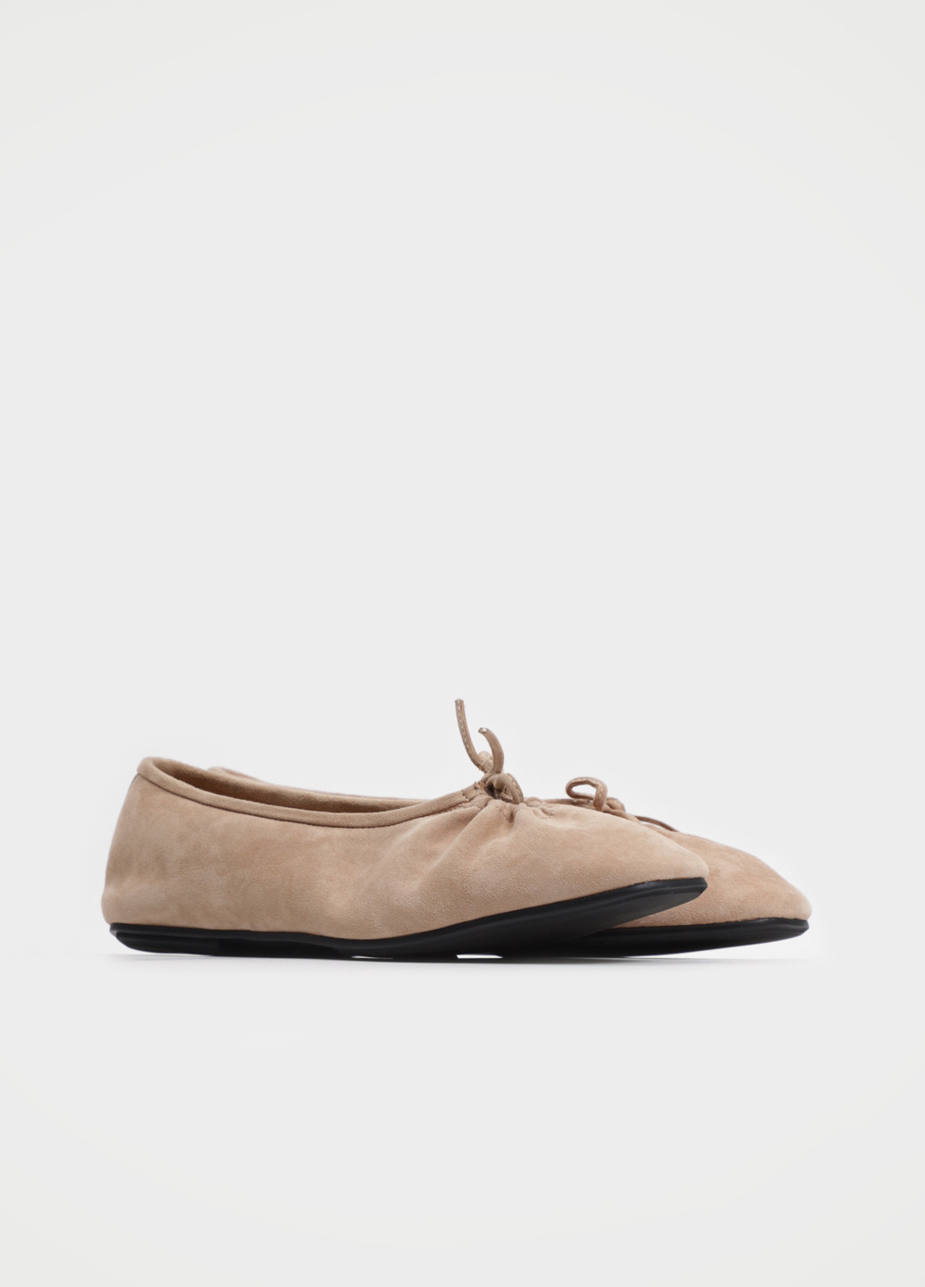 Жіночі балетки Respect | бежеві однотонні без декору натуральний велюр (334111754)