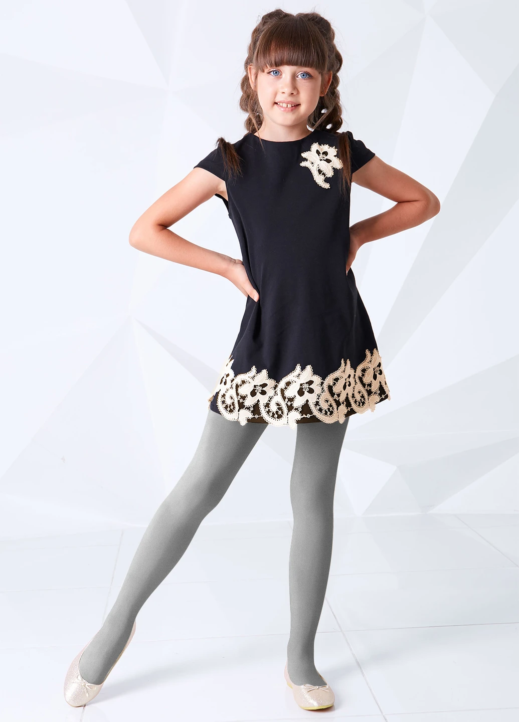 Колготи дитячі -light grey melange-98-104 Giulia D025 MELANGE LITTLE KIDS CLASSIC (252882392)