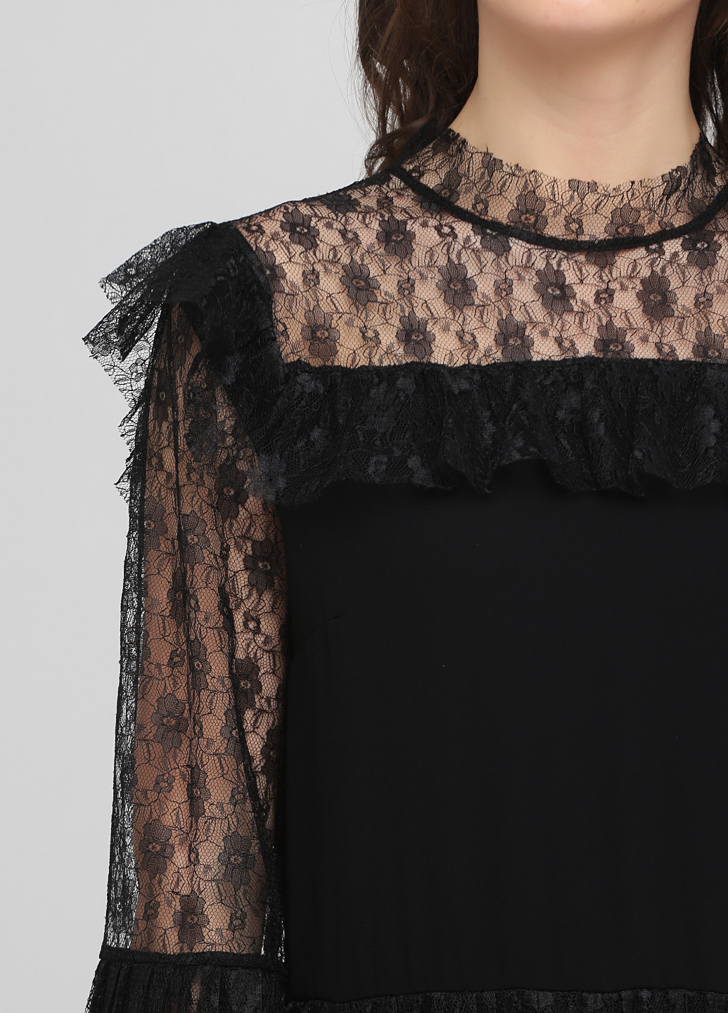 Чорна коктейльна сукня плісована Berna однотонна