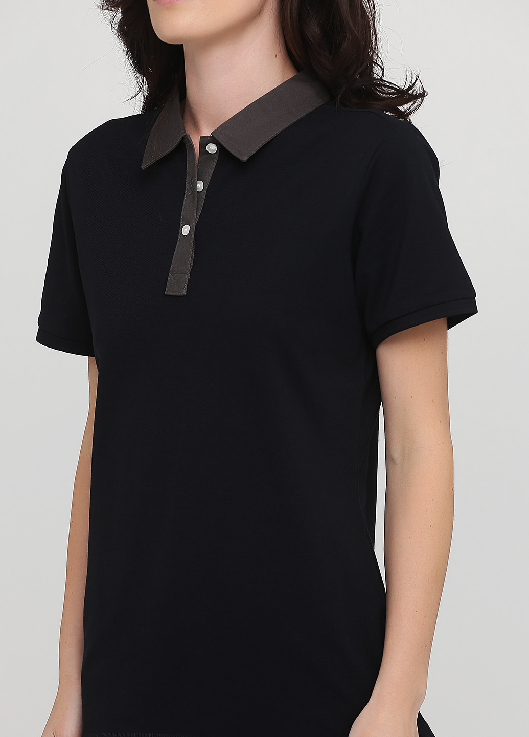 Черная женская футболка-поло Elevate однотонная