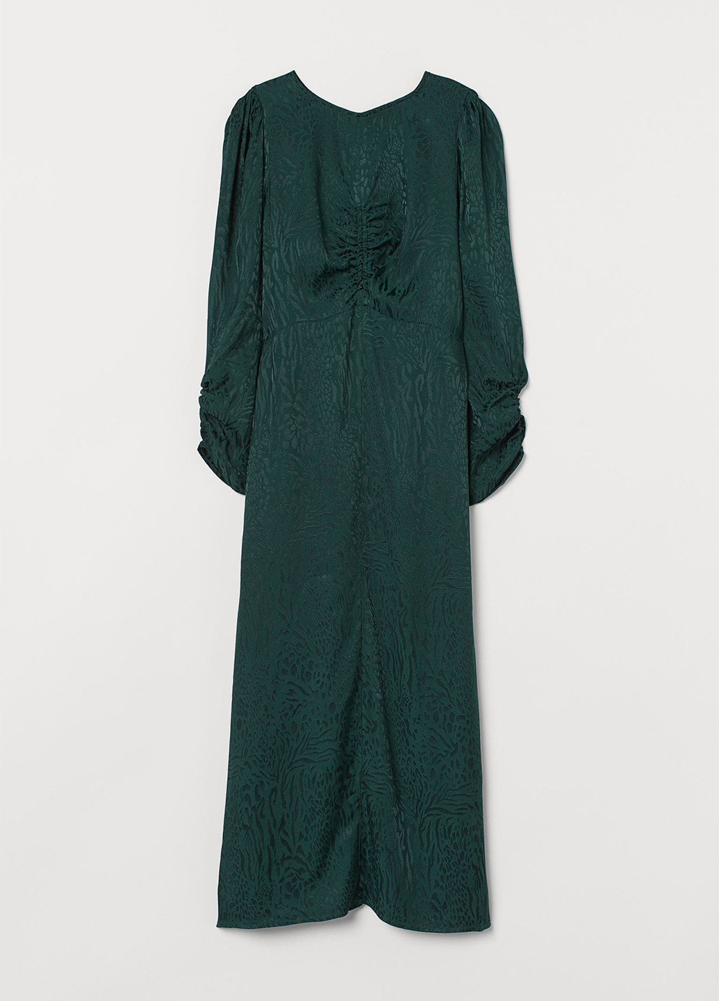 Темно-зеленое кэжуал платье а-силуэт H&M леопардовый