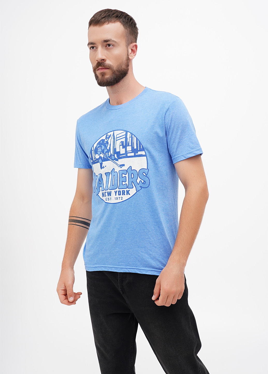 Голубая футболка Gildan