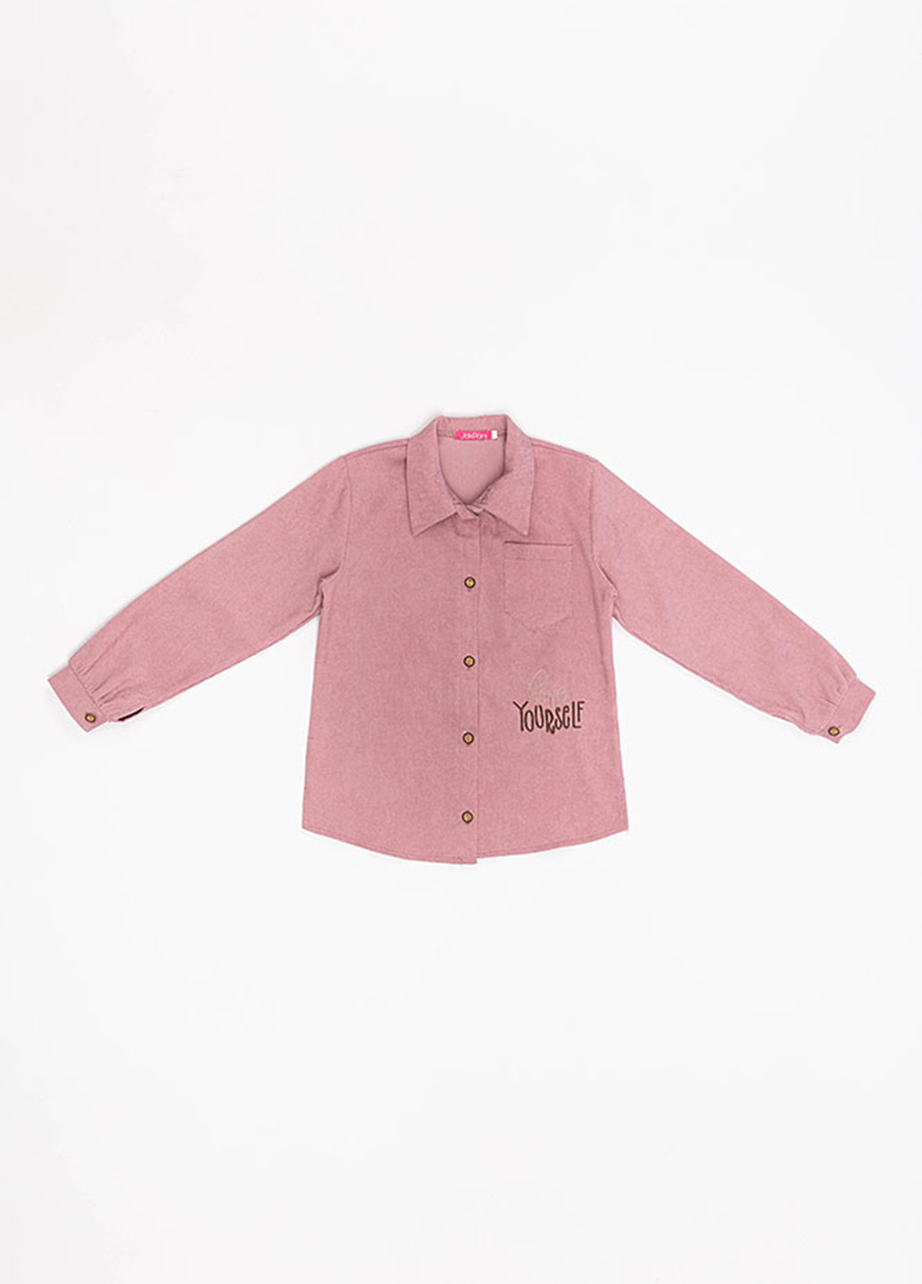 Темно-розовая кэжуал рубашка однотонная Jak Pani