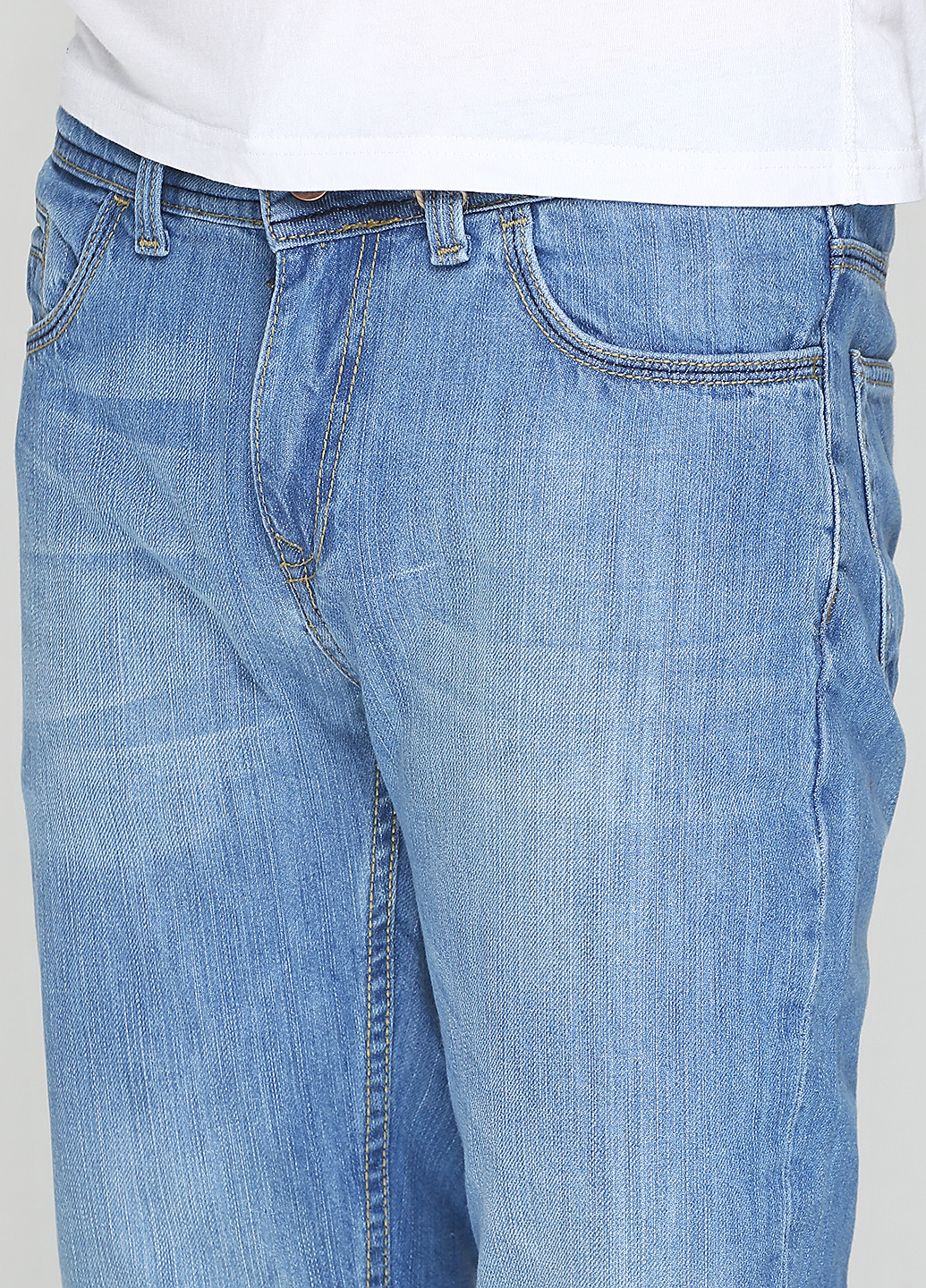 Голубые демисезонные со средней талией джинсы BIG & GRAYS