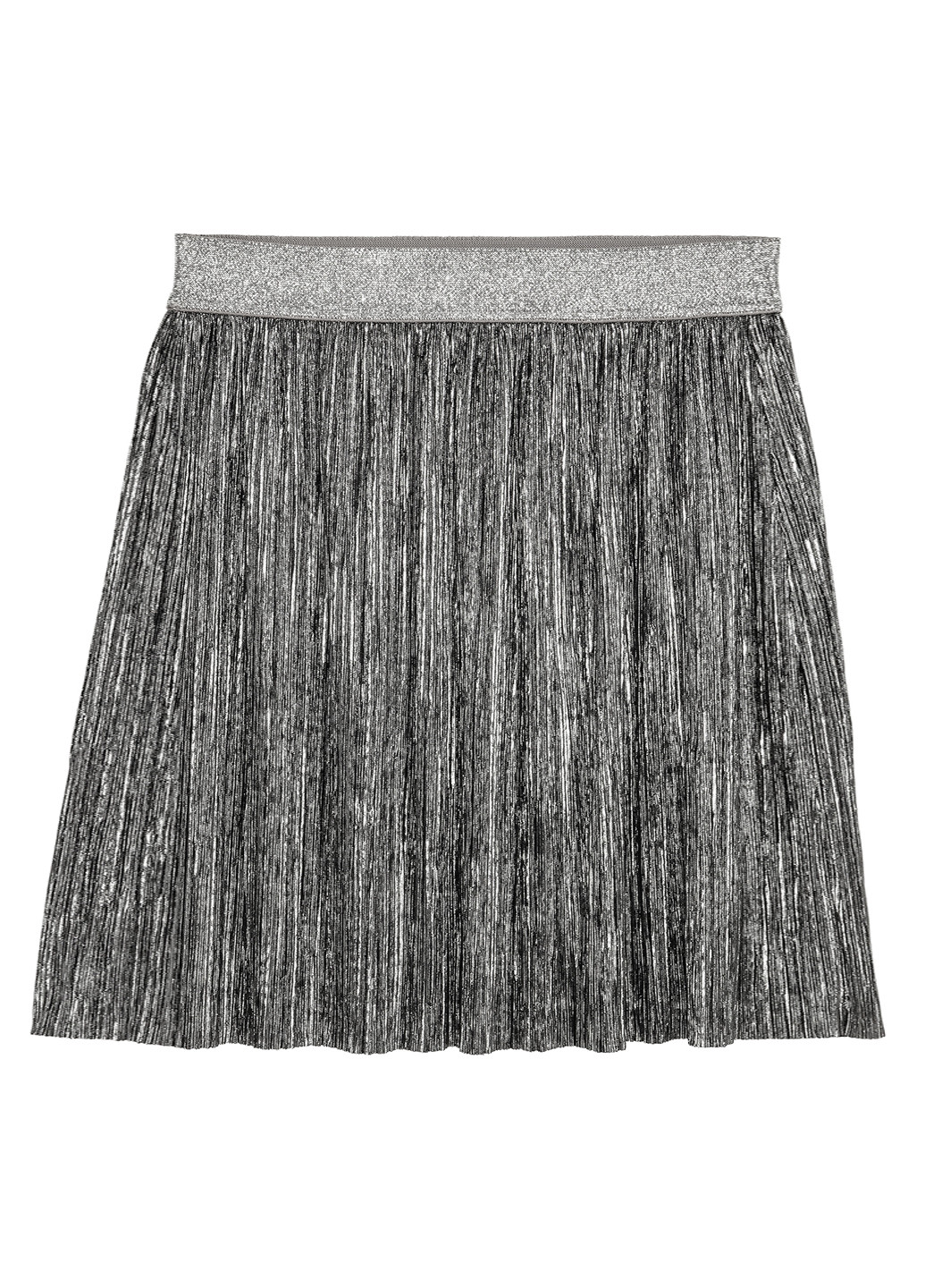 Серебряная кэжуал меланж юбка H&M плиссе