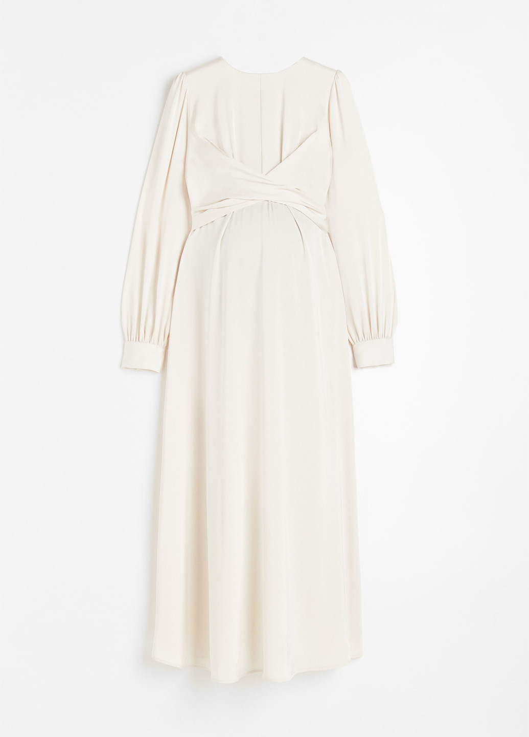 Кремовое вечернее платье для беременных клеш, в стиле ампир H&M однотонное