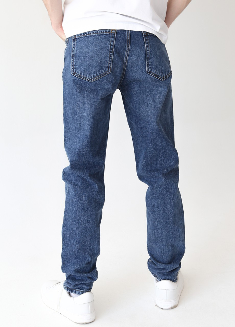 Синие демисезонные мом фит джинсы мужские синие вареные мом MOM (Conic fit) Davito