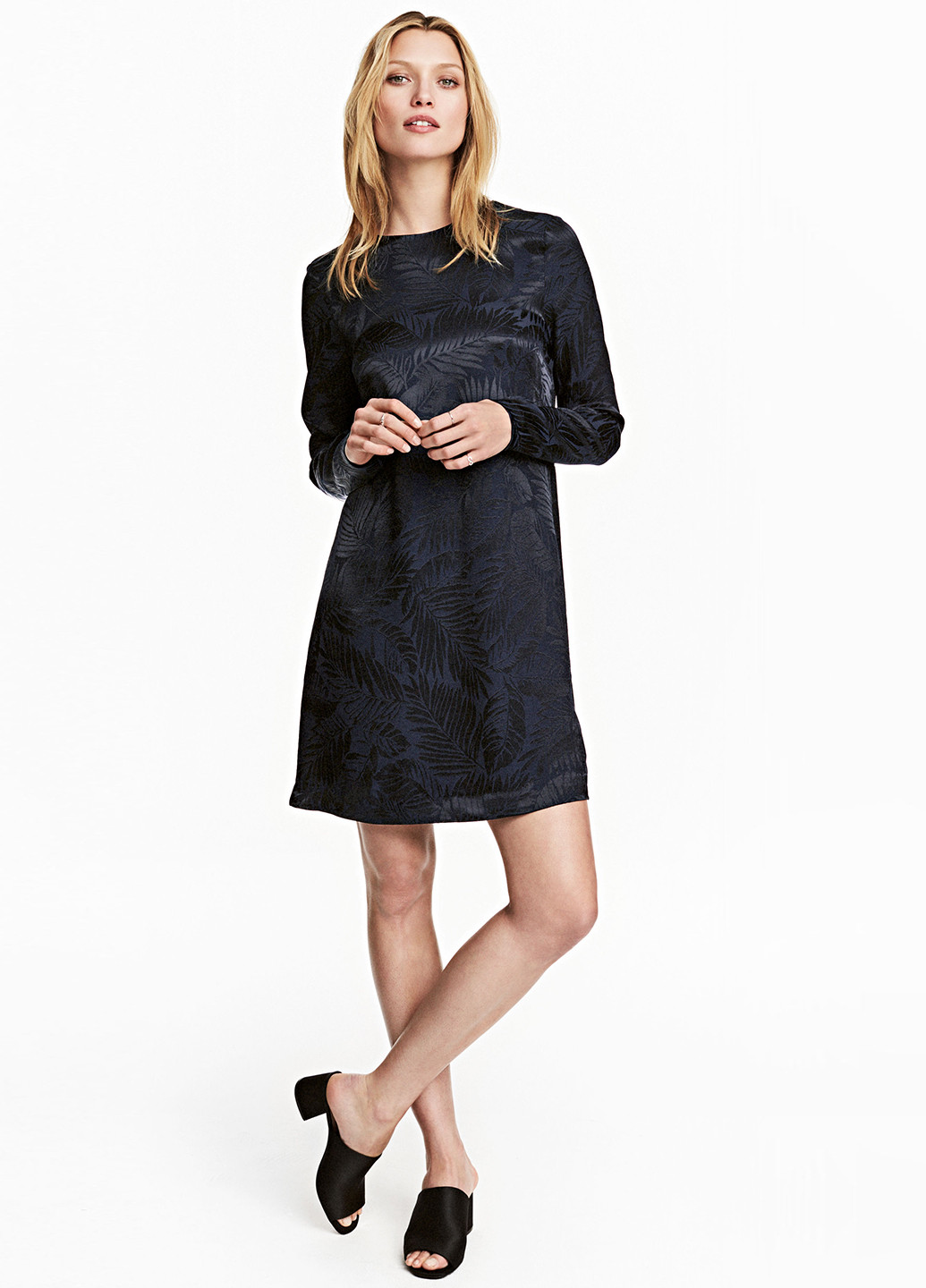 Темно-синя кежуал сукня H&M фактурна