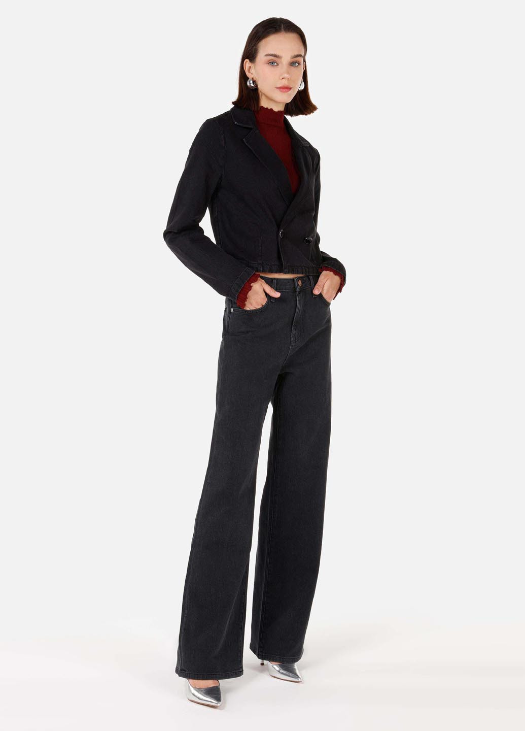 Черный женский жакет Colin's однотонный - демисезонный