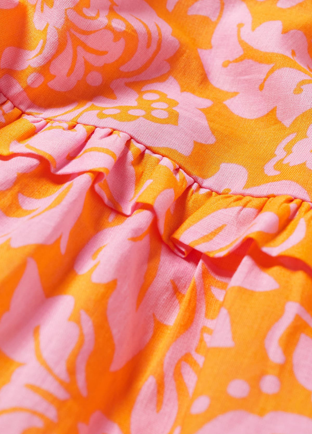 Оранжевое кэжуал платье а-силуэт C&A с цветочным принтом