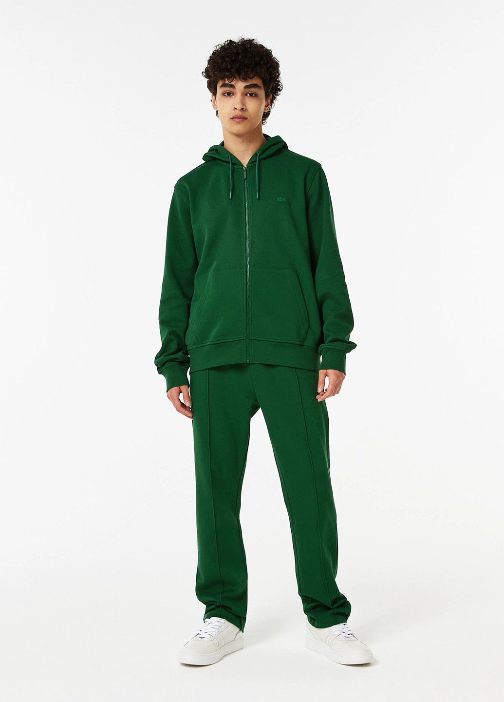Зеленые спортивные демисезонные прямые брюки Lacoste