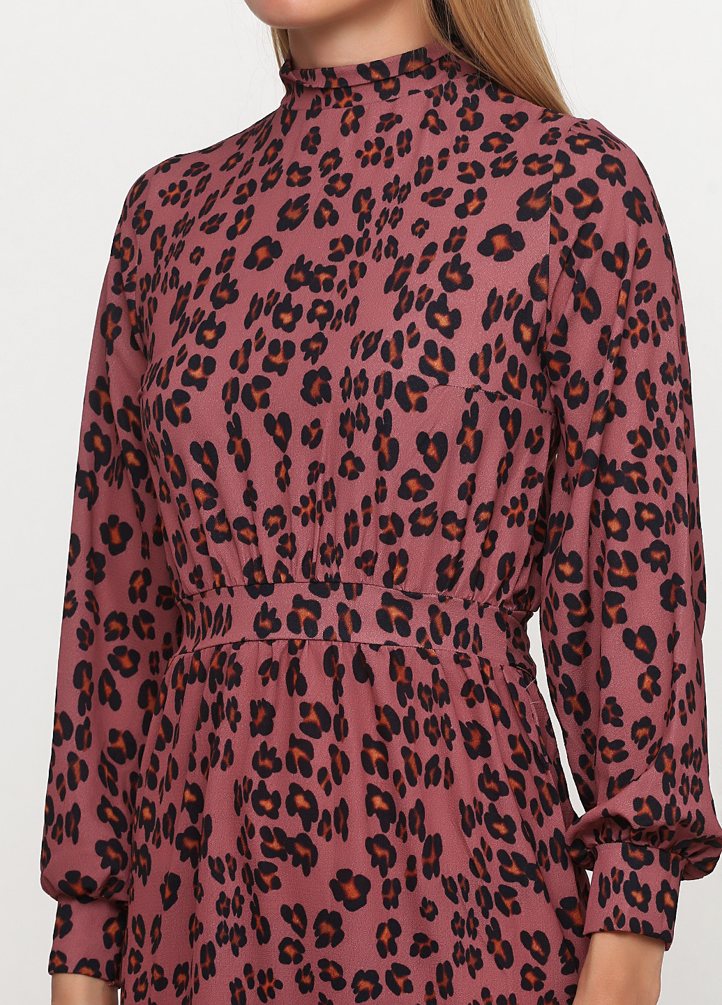 Темно-розовое кэжуал платье Lost Ink с животным (анималистичным) принтом