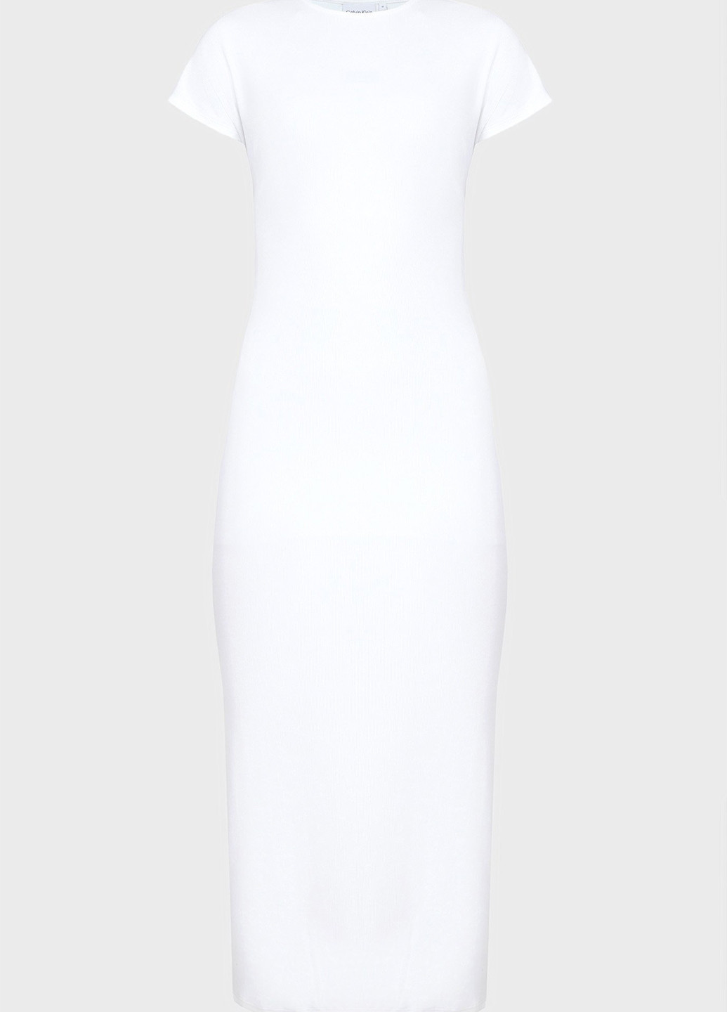 Белое кэжуал платье платье-футболка Calvin Klein однотонное