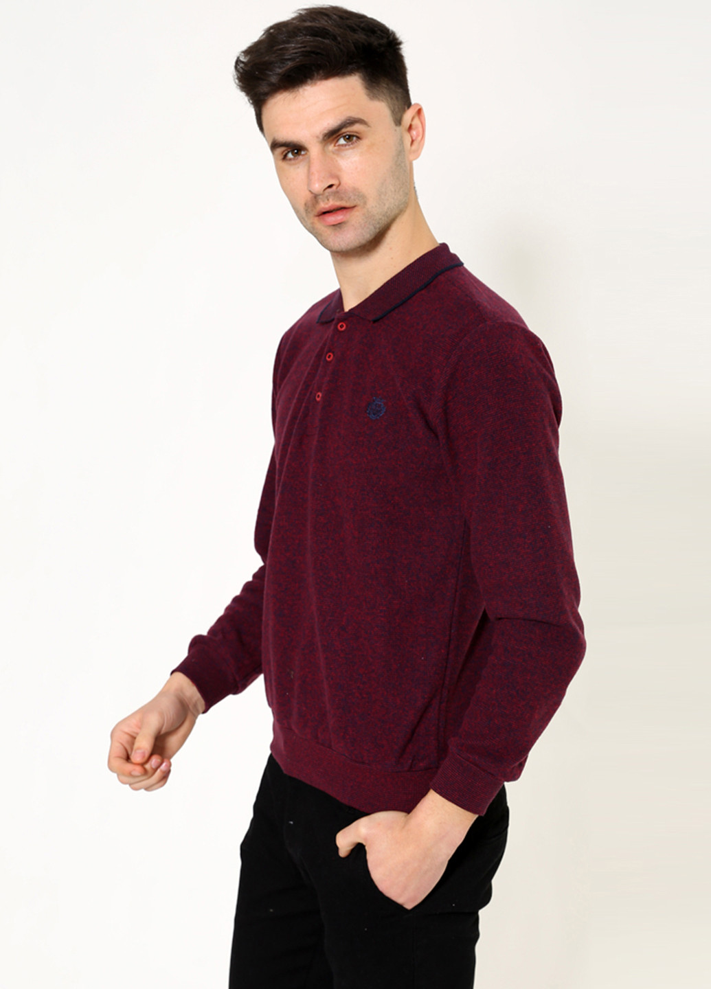 Бордовая футболка-поло для мужчин Ager меланжевая