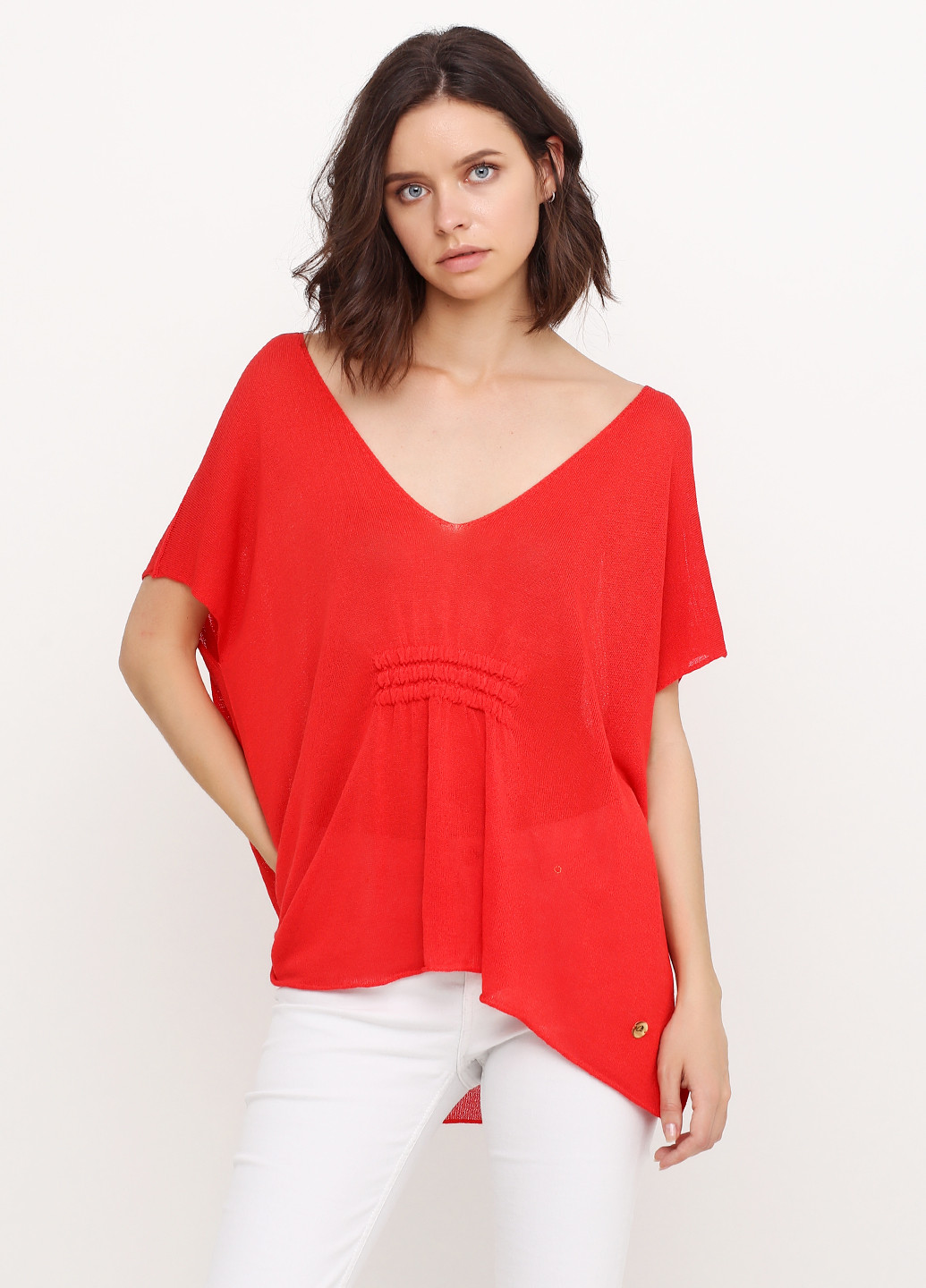 Помаранчево-червона літня блуза Sassofono