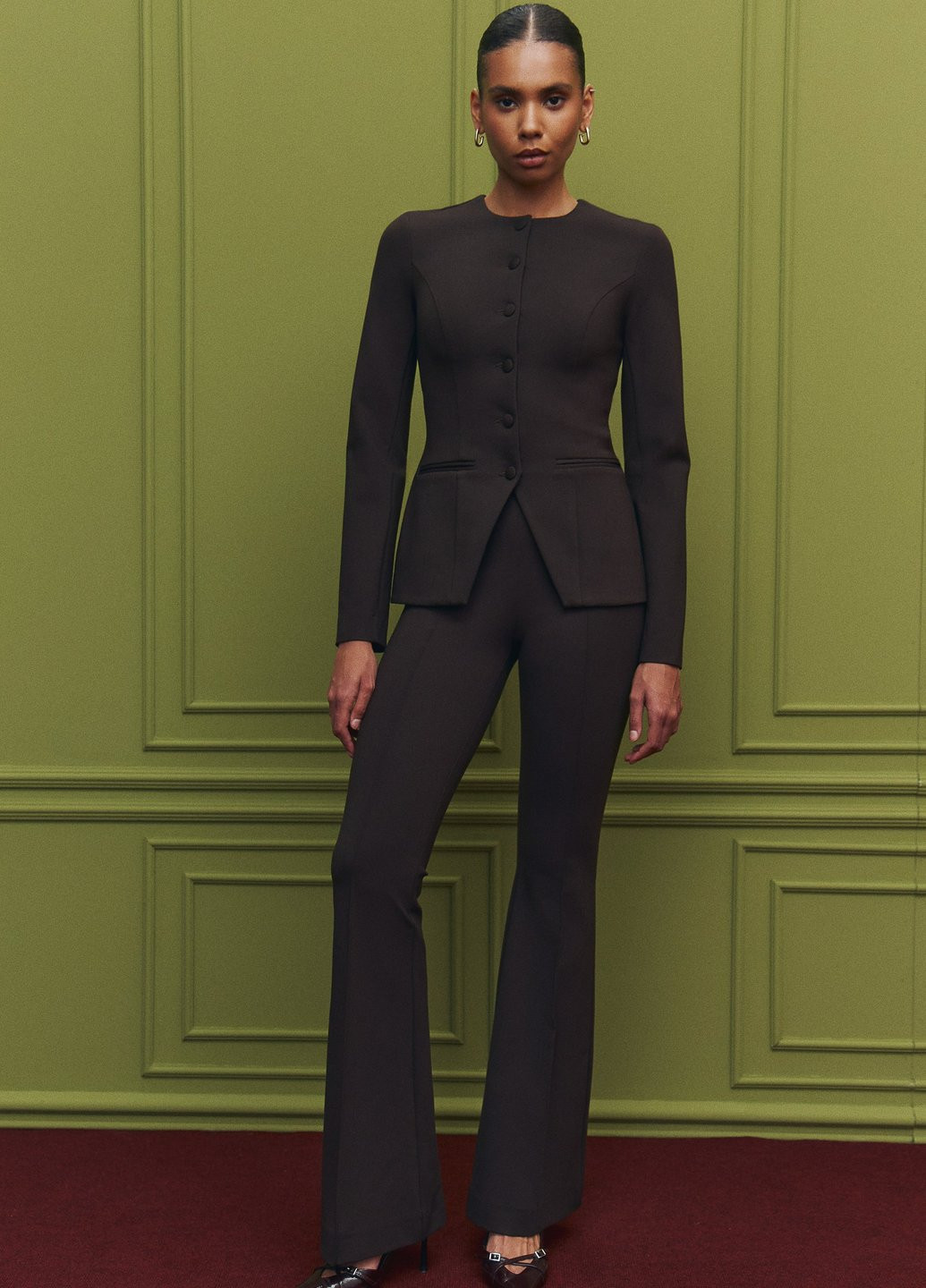 Темно-коричневый женский жакет Gepur однотонный - демисезонный