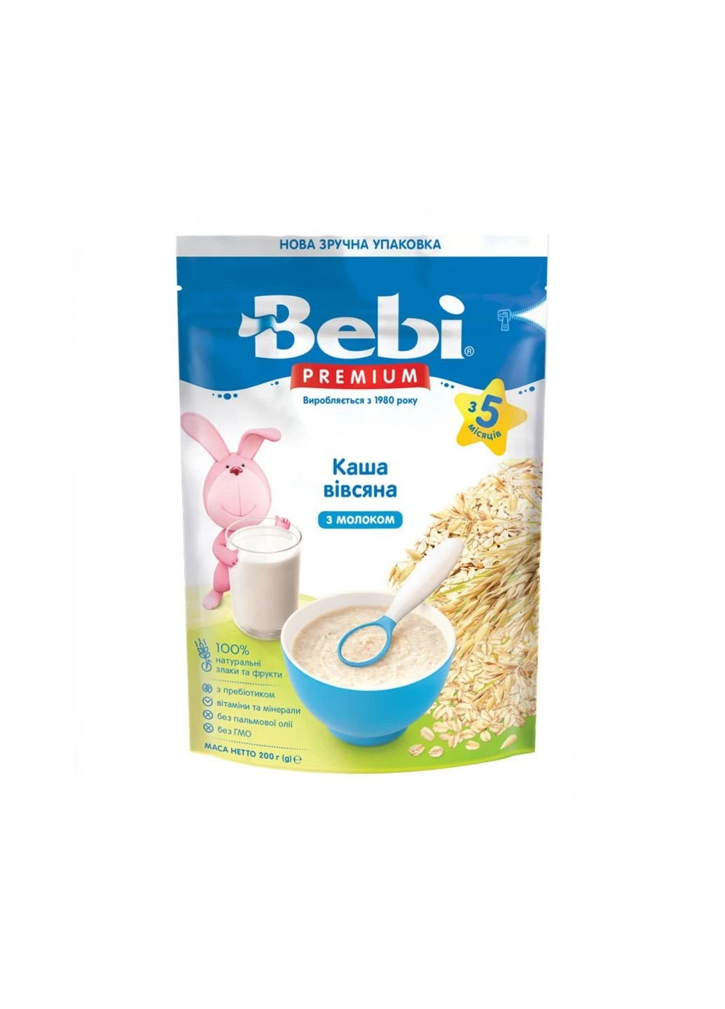 Дитяча каша Premium вівсяна молочна +5 міс. 200 г (1105054) Bebi (254084307)