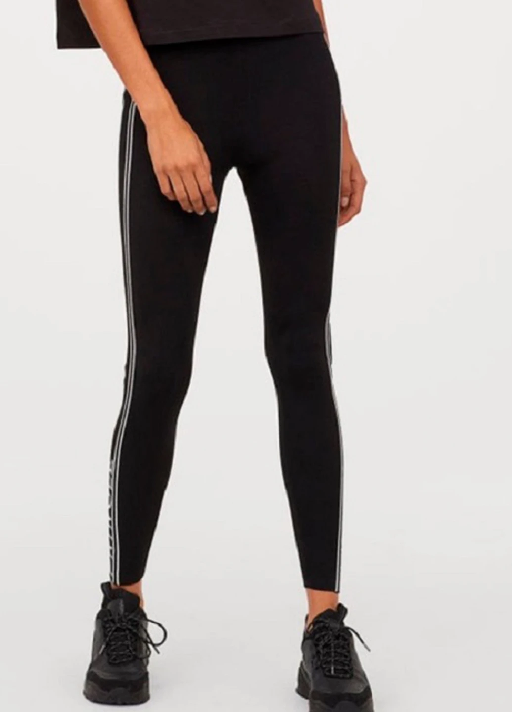 Черные демисезонные леггинсы H&M