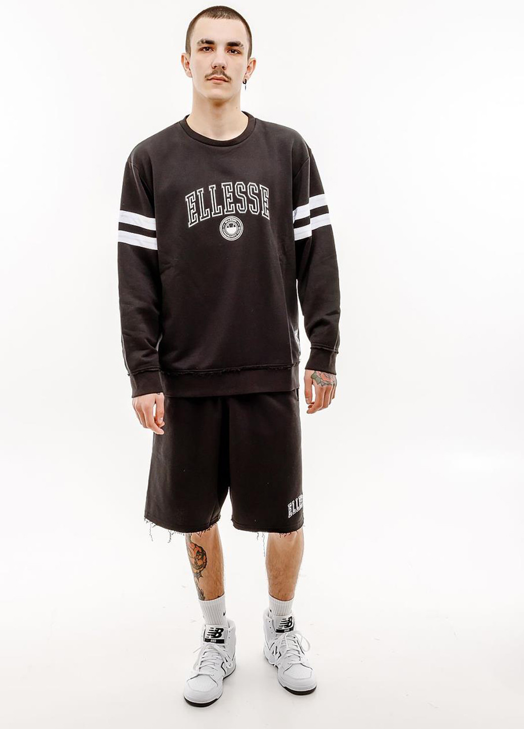 Чорний світшот shv20028-079 Ellesse логотип без декору (318277797)