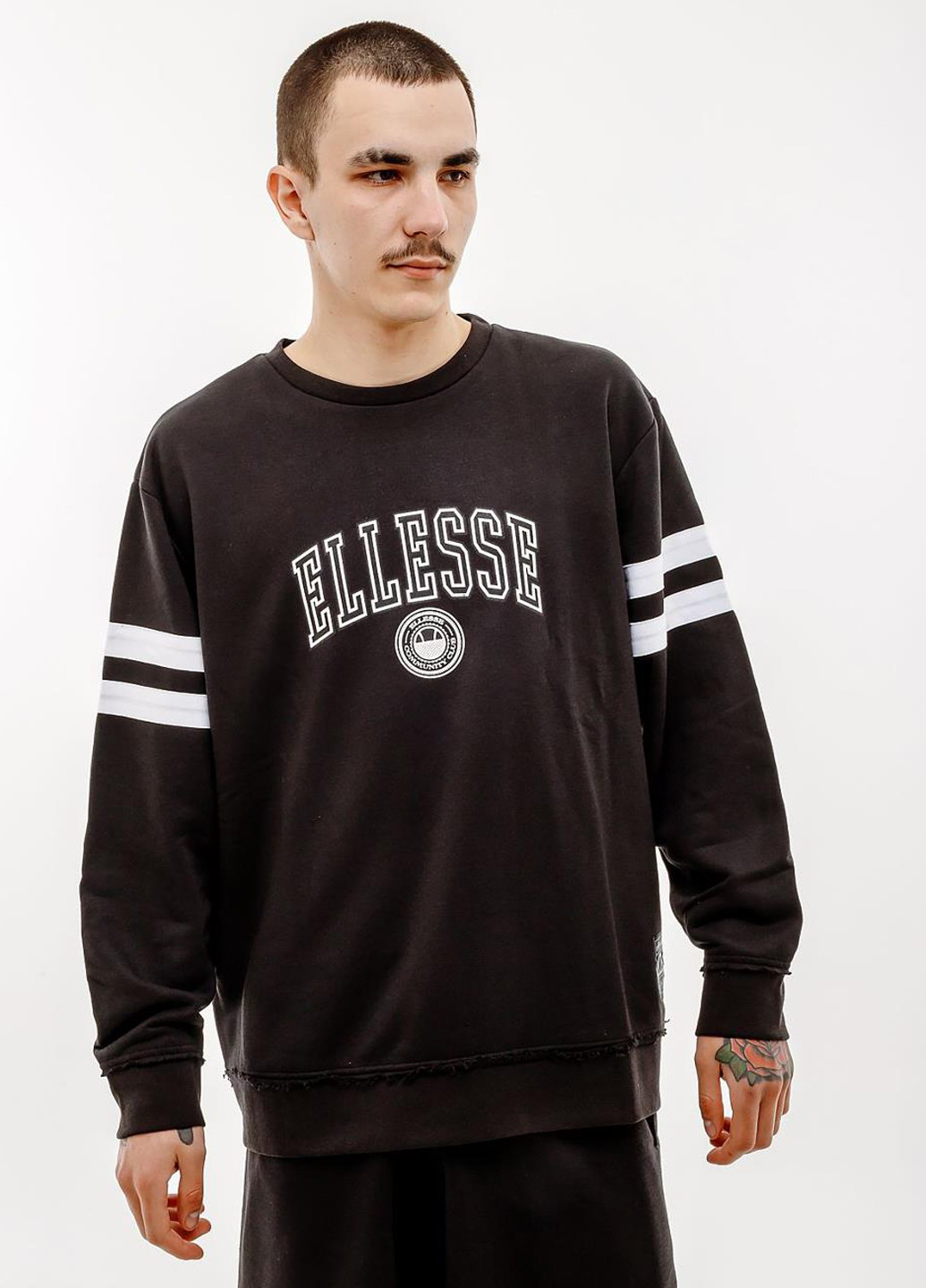 Чорний світшот shv20028-079 Ellesse логотип без декору (318277797)