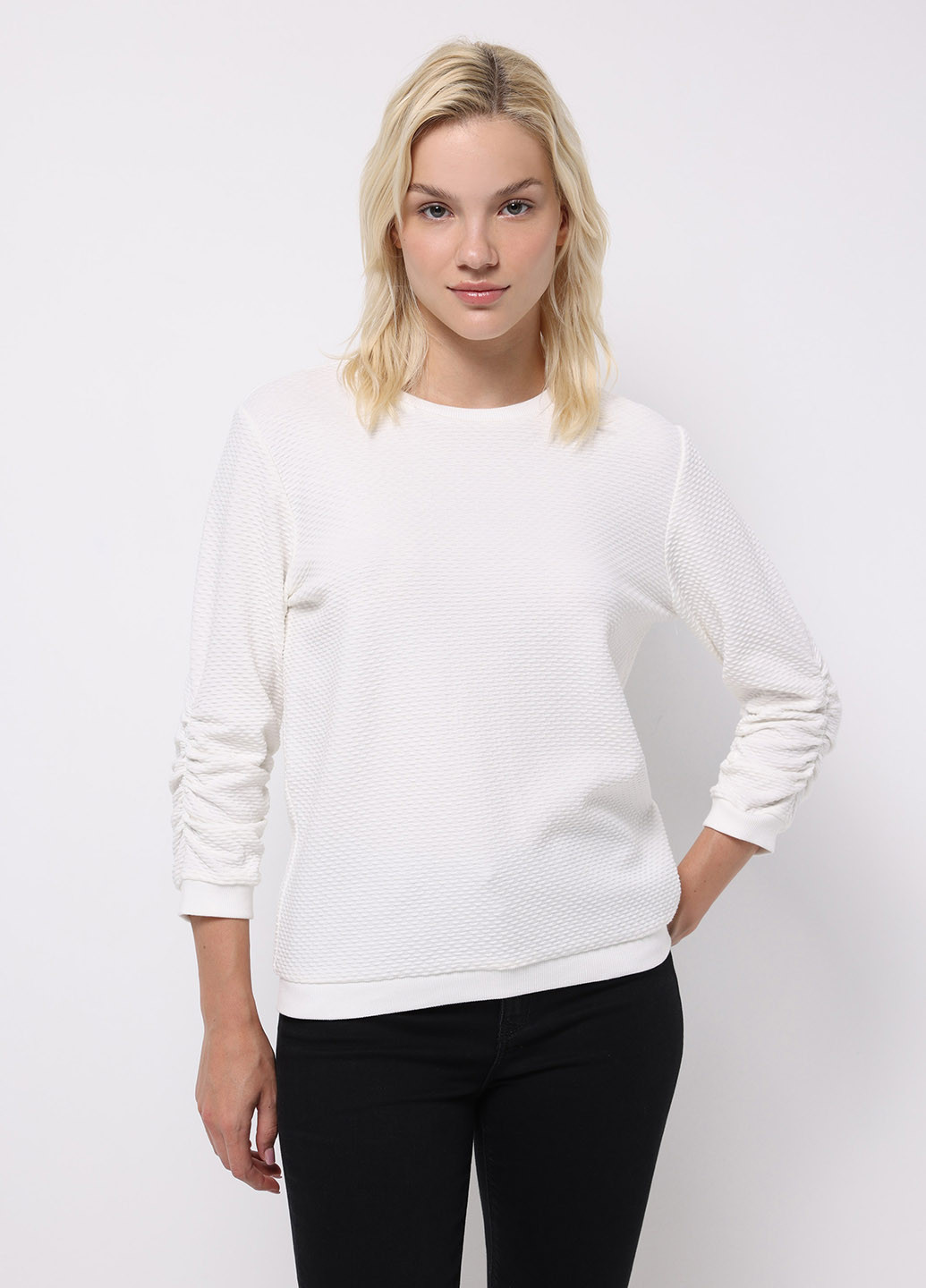 Білий світшот Colin's однотонний без декору (360805419)