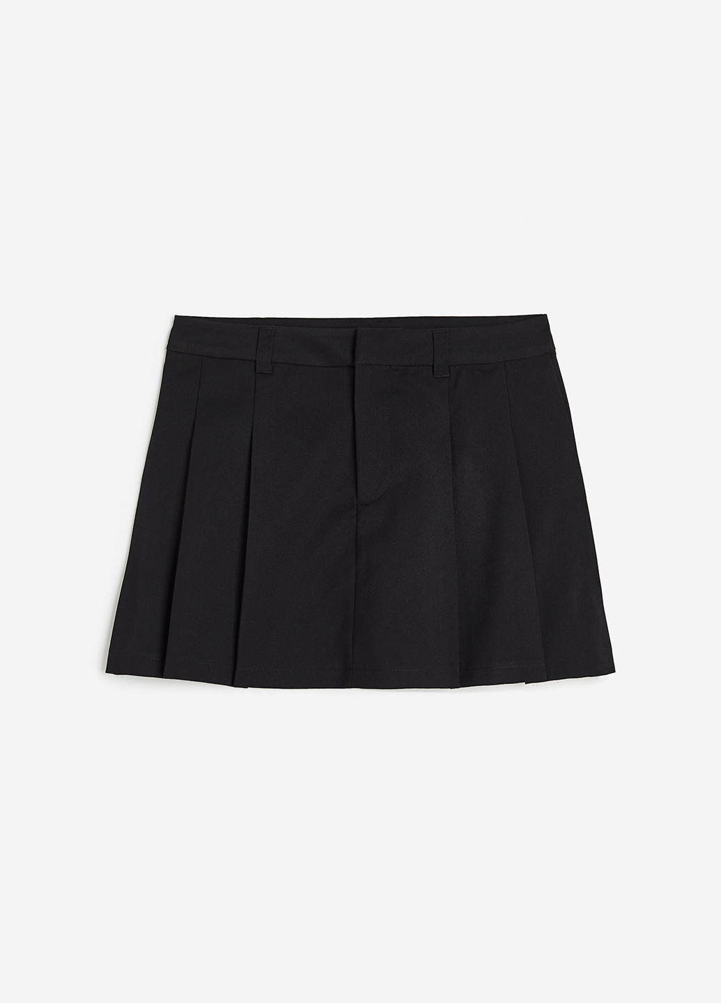 Черная кэжуал однотонная юбка H&M а-силуэта (трапеция)