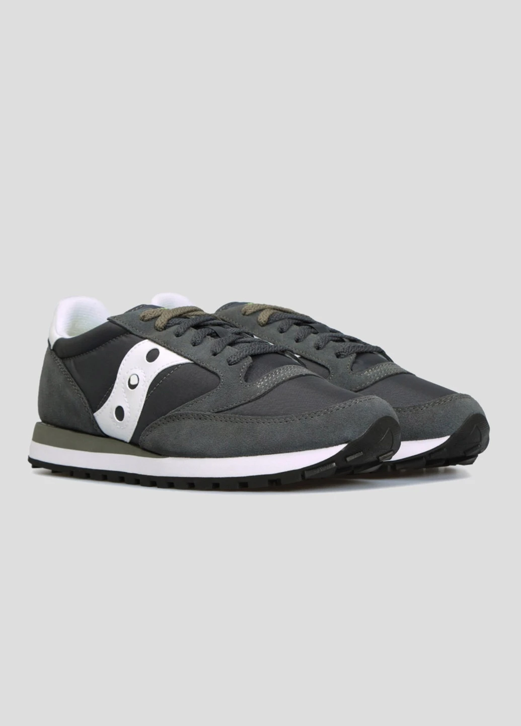 Серые всесезонные темно-серые замшевые кроссовки jazz original Saucony