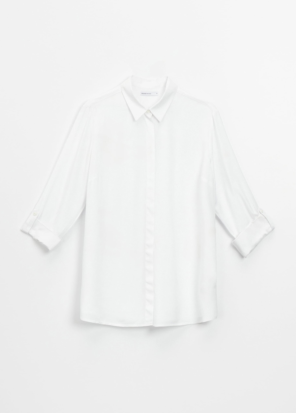 Белая кэжуал рубашка однотонная House