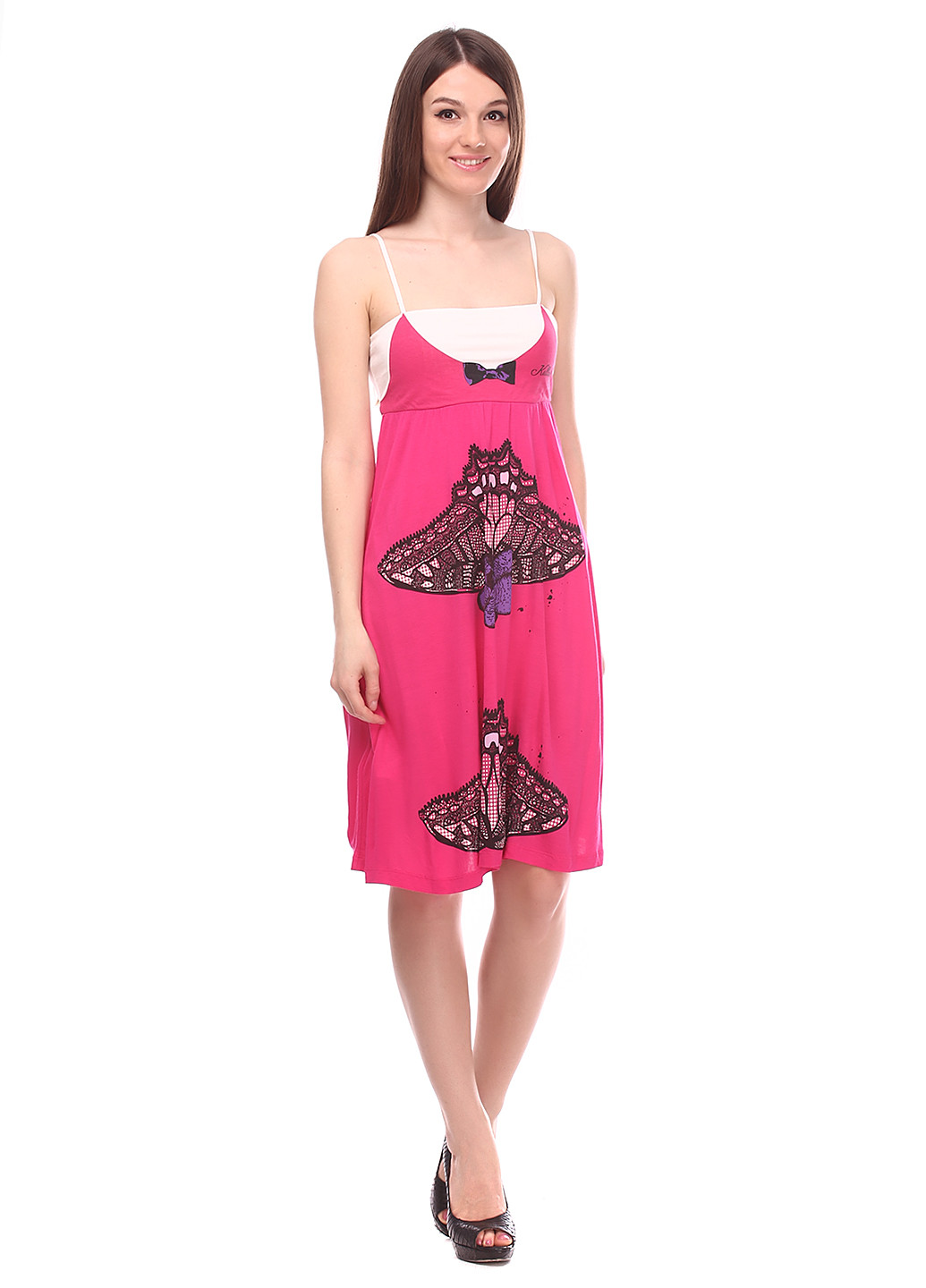 Рожева кежуал сукня міді Killah з малюнком