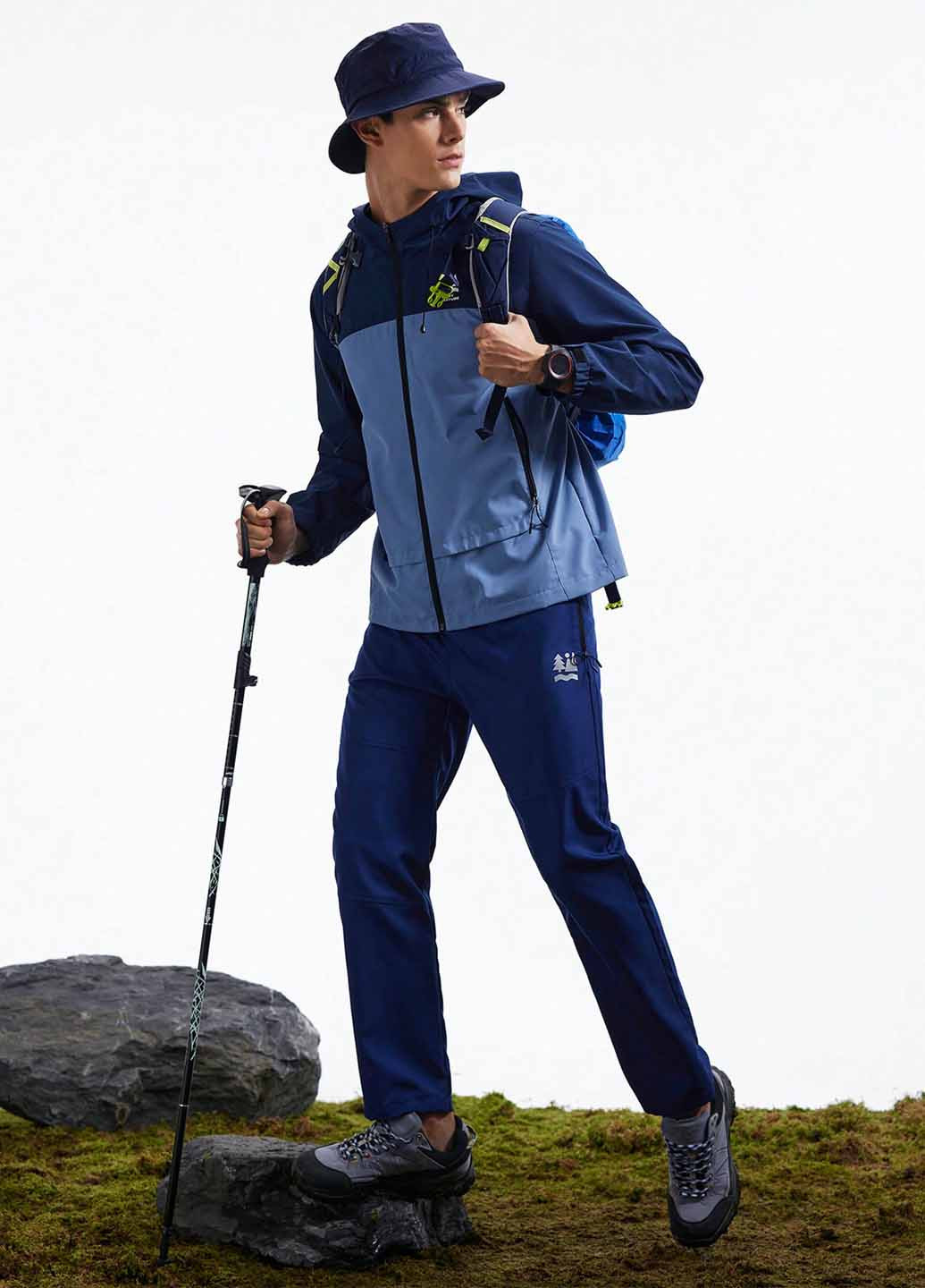 Синие спортивные, кэжуал демисезонные прямые брюки SHEIN