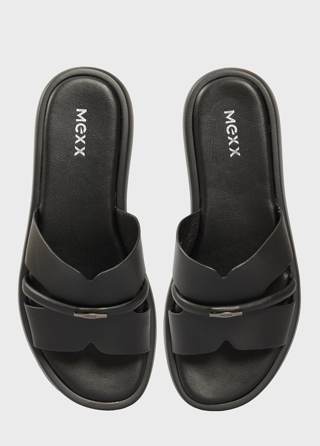 Черные шлепанцы Mexx с логотипом