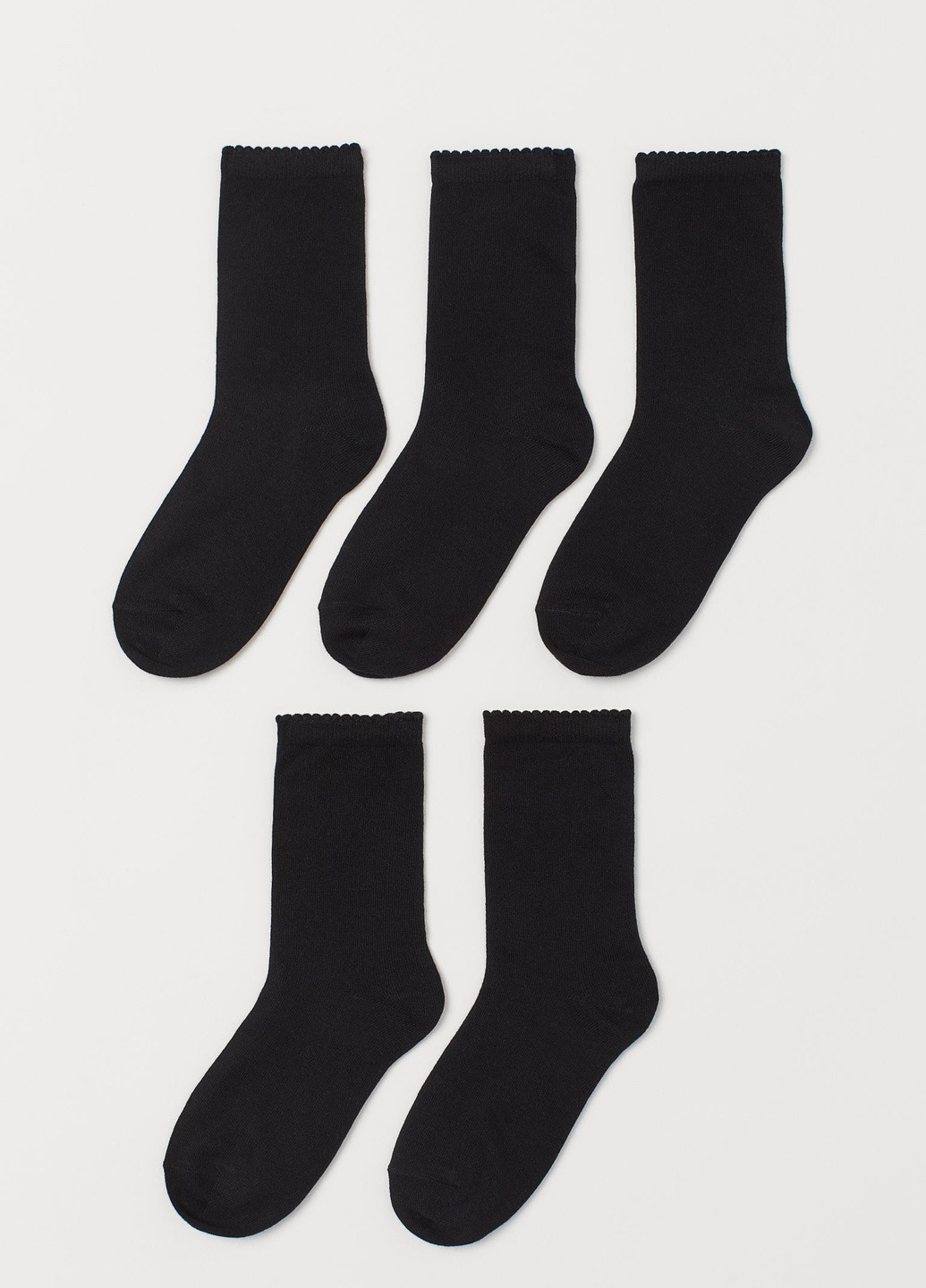 Носки (5 пар) H&M однотонные чёрные повседневные