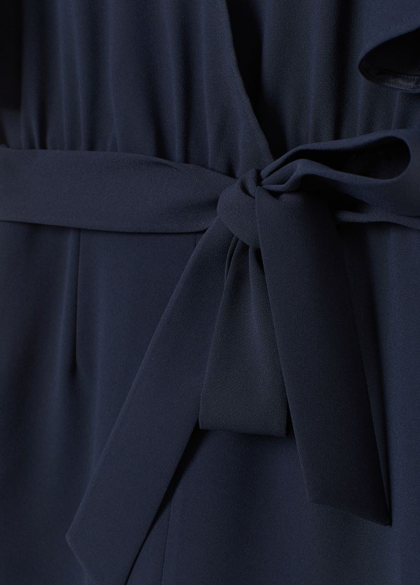 Комбинезон из крепа H&M однотонный тёмно-синий кэжуал