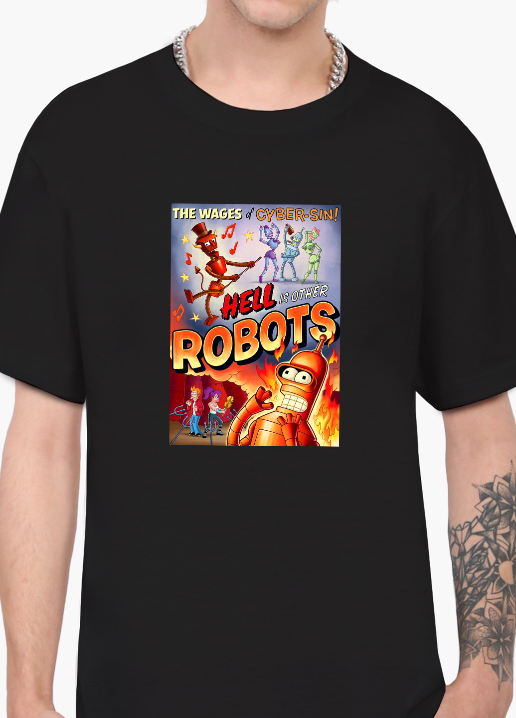 Черная футболка мужская бендер футурама (bender futurama) (9223-2867-1) MobiPrint