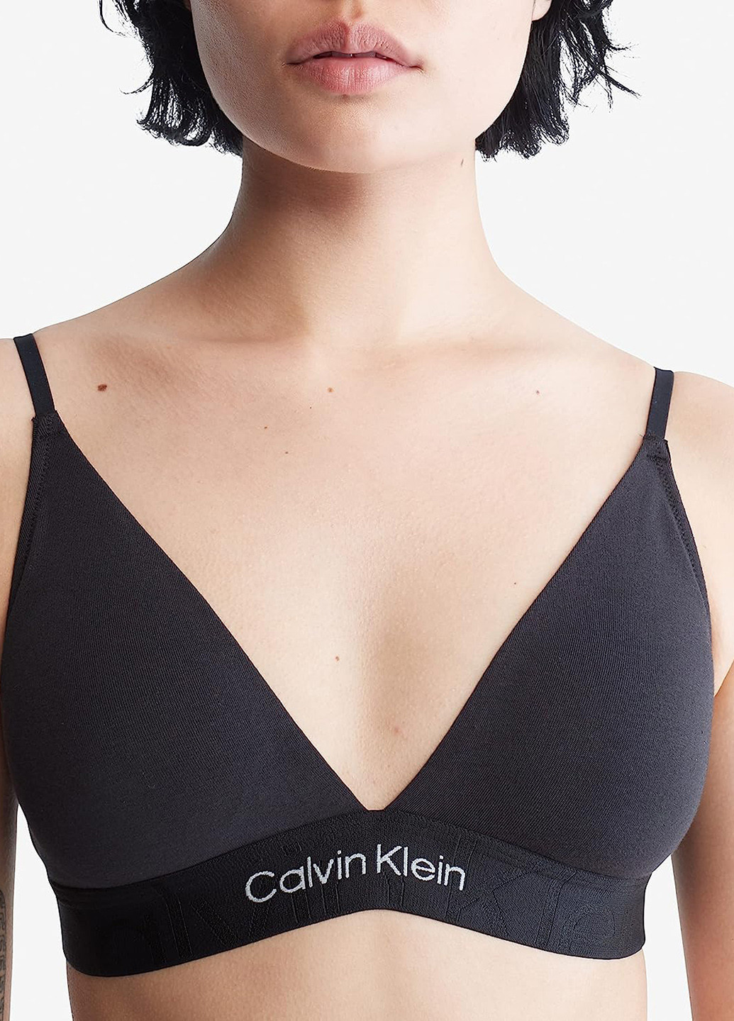 Чорний бралетт бюстгальтер Calvin Klein без кісточок трикотаж, бавовна