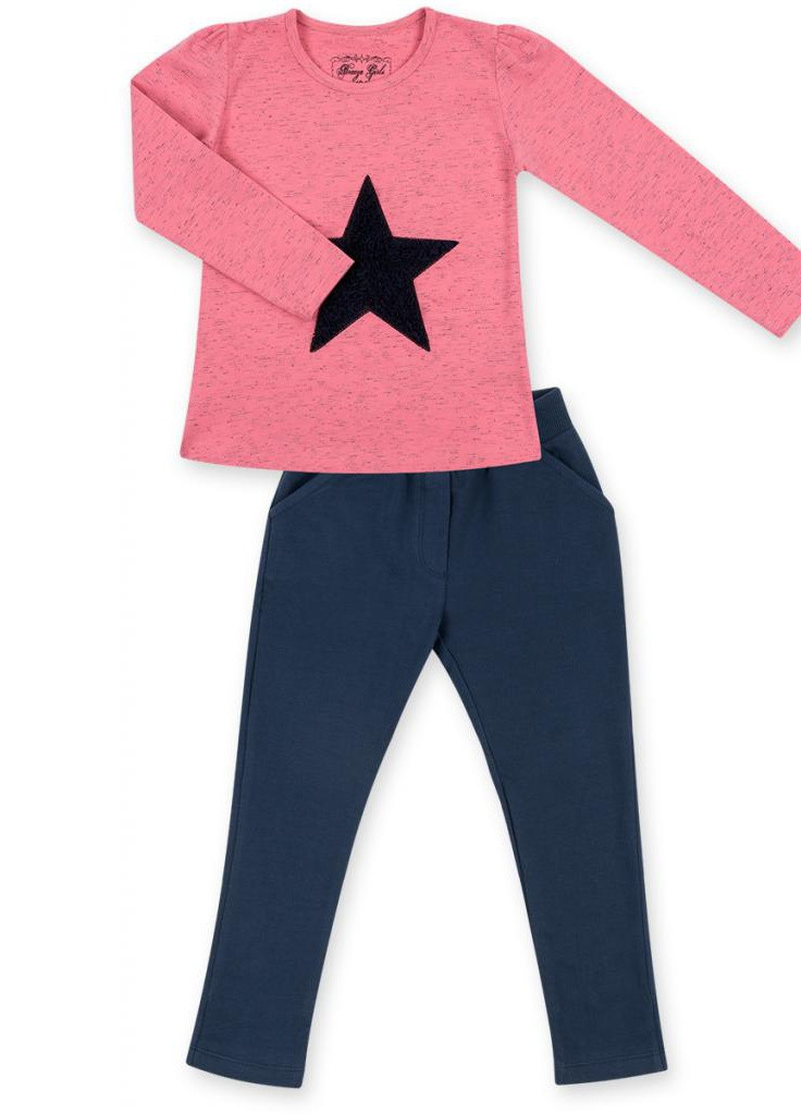 Синий демисезонный костюм десткий с объемной аппликацией (8401-110g-coral) Breeze