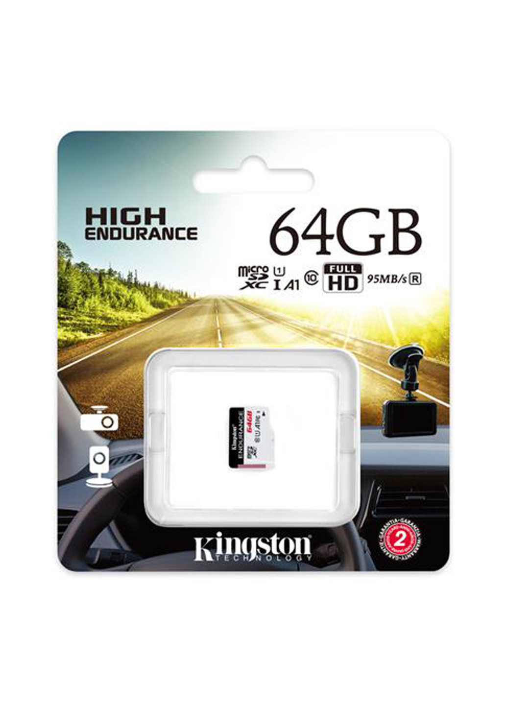 Карта пам'яті microSDXC 64GB C10 UHS-I (R90 / W45MB / s) High Endurance (SDCE / 64GB) Kingston карта памяти kingston microsdxc 64gb c10 uhs-i (r90/w45mb/s) high endurance (sdce/64gb) (130843116)