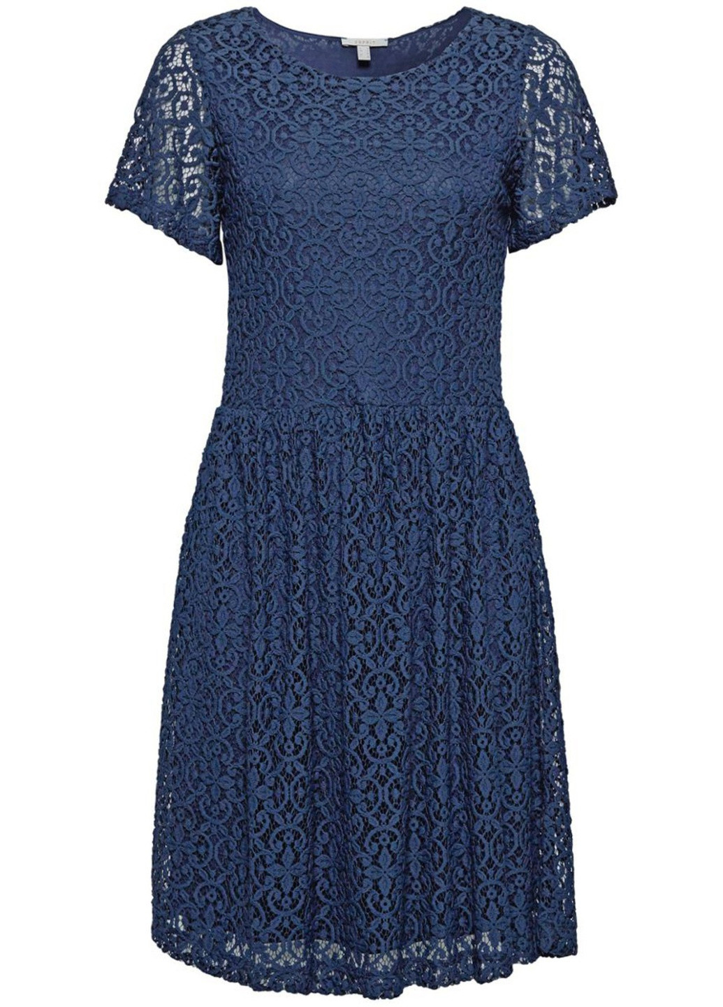 Синее кэжуал платье Esprit однотонное