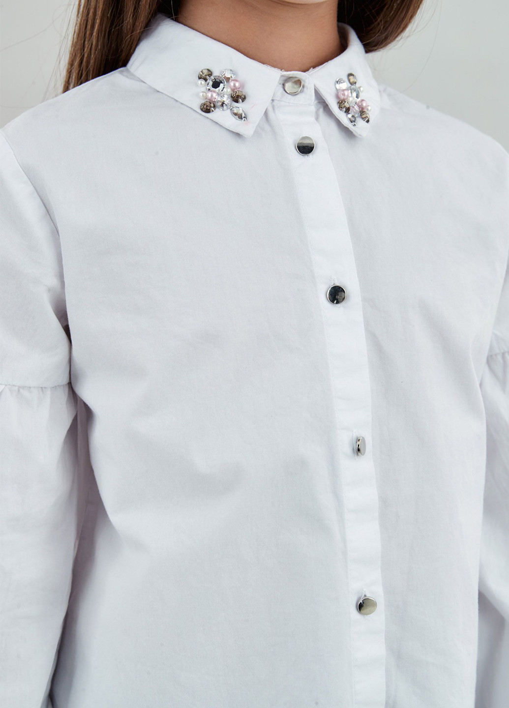 Белая кэжуал рубашка однотонная Piazza Italia