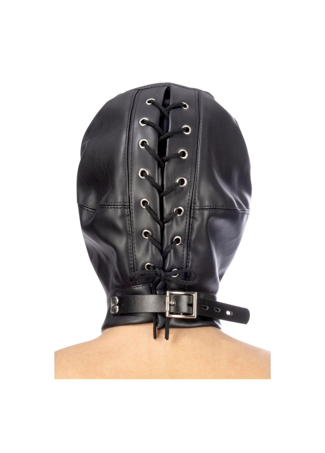 Капюшон з кляпом для БДСМ BDSM hood in leatherette with removable gag Fetish Tentation (252194396)