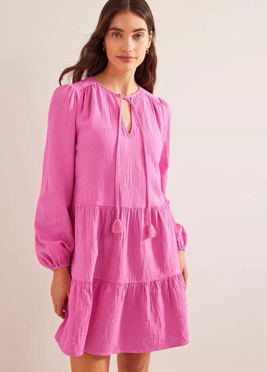 Розовое кэжуал платье Boden однотонное