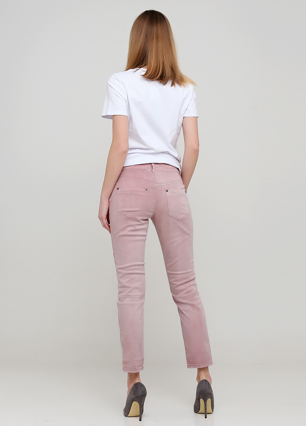 Розовые джинсовые демисезонные зауженные, укороченные брюки B.C. Best Connections