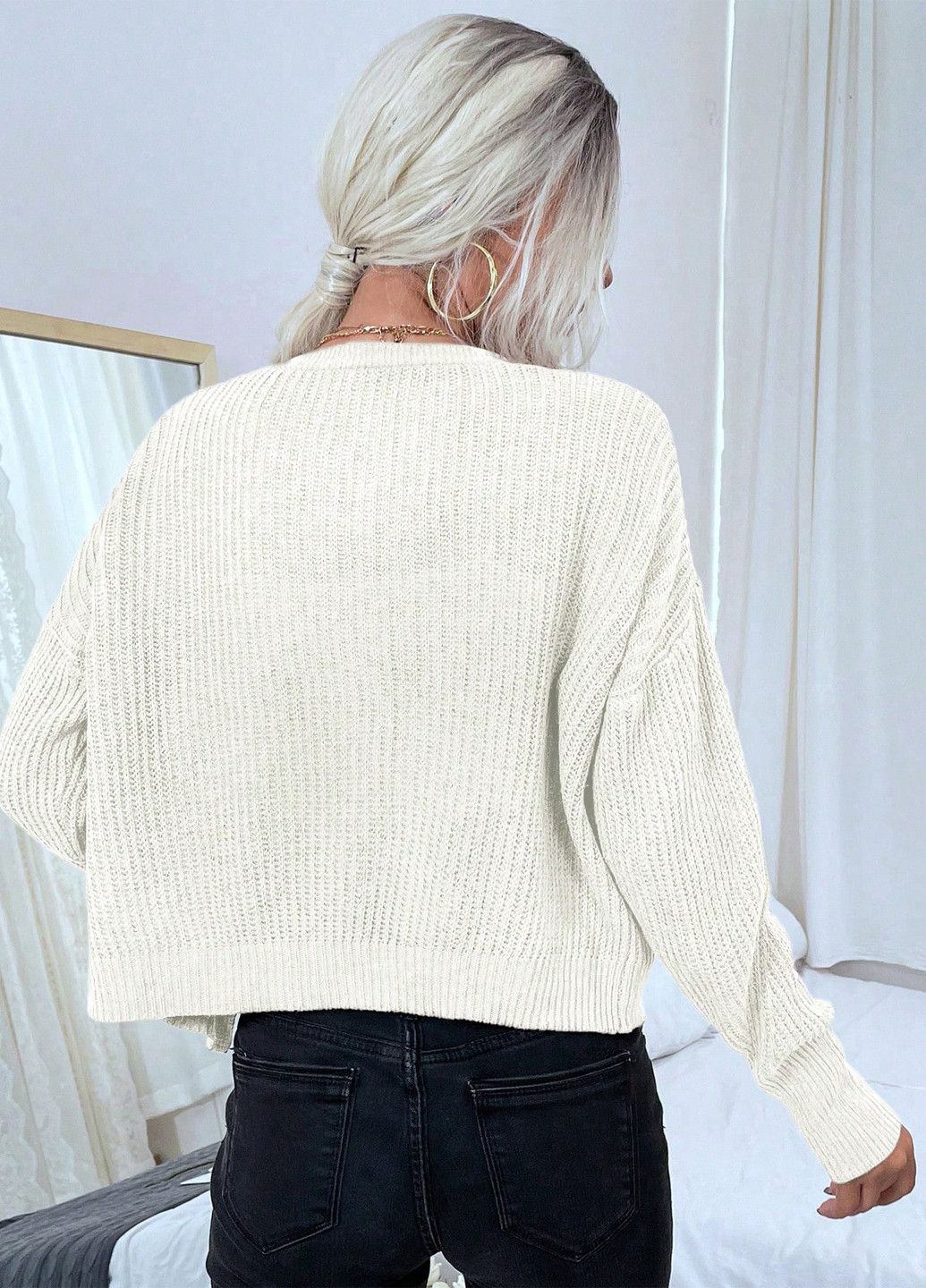 Айвори демисезонный кардиган SHEIN