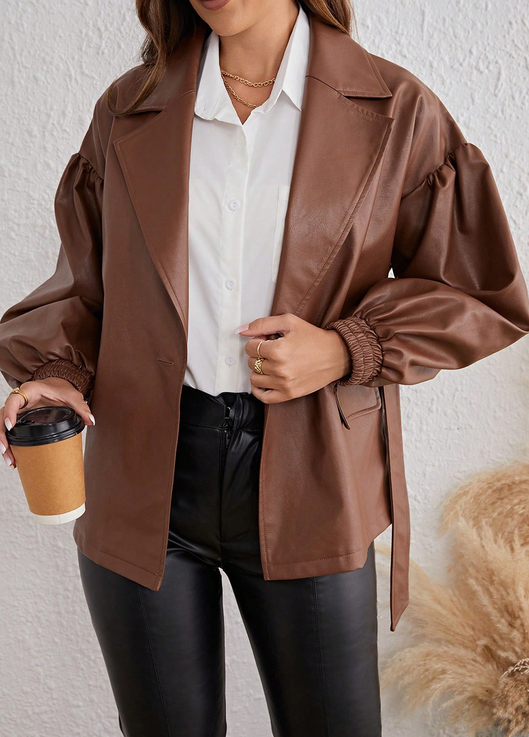 Коричнева демісезонна куртка SHEIN