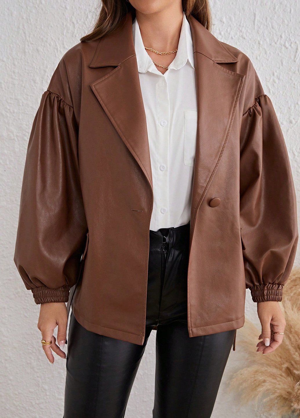 Коричнева демісезонна куртка SHEIN