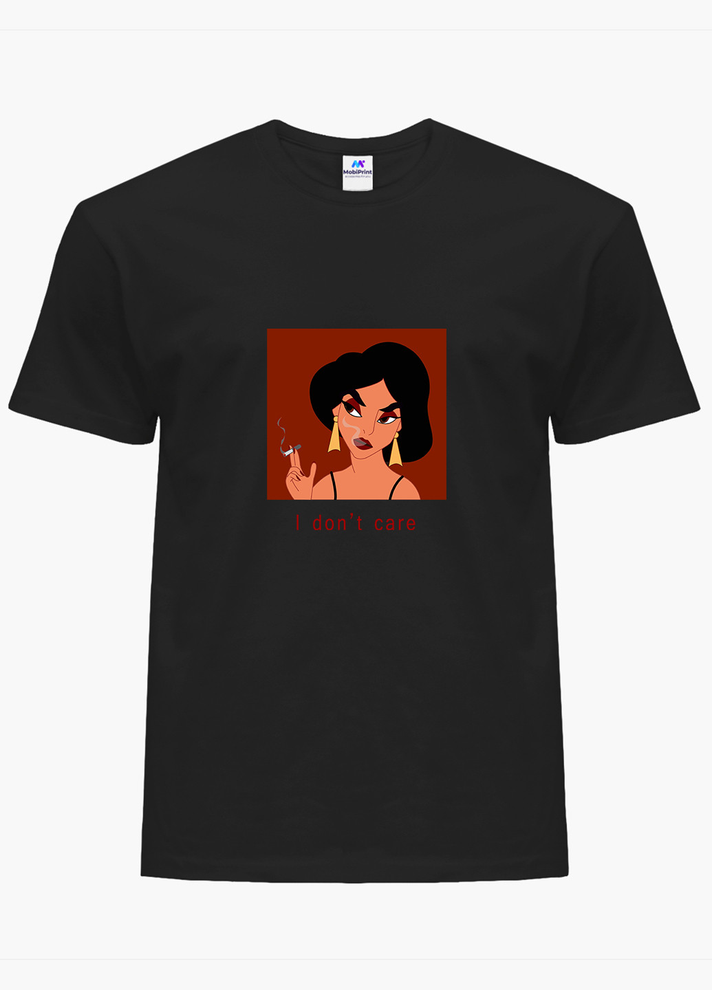 Черная демисезон футболка женская жасмин аладдин дисней (princess jasmine disney) (8976-1430) xxl MobiPrint