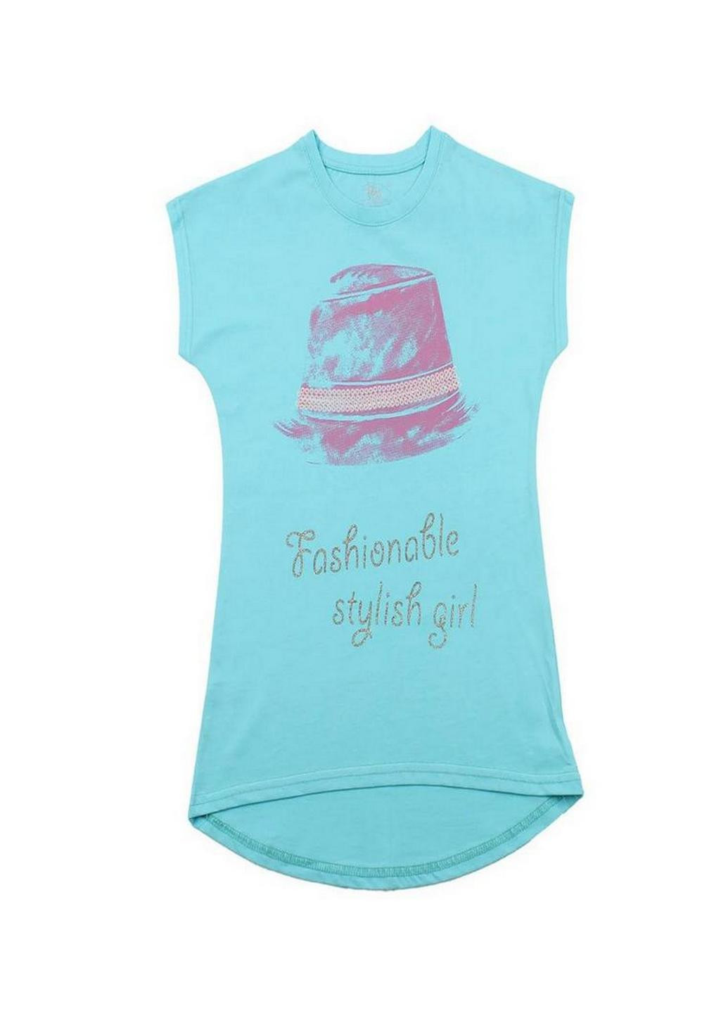 М'ятна демісезонна футболка для дівчинки Фламинго Текстиль